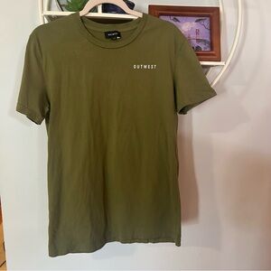 Outwest Medium M Unisex Organic Cotton Green Dingle Peninsula Trail T Shirt